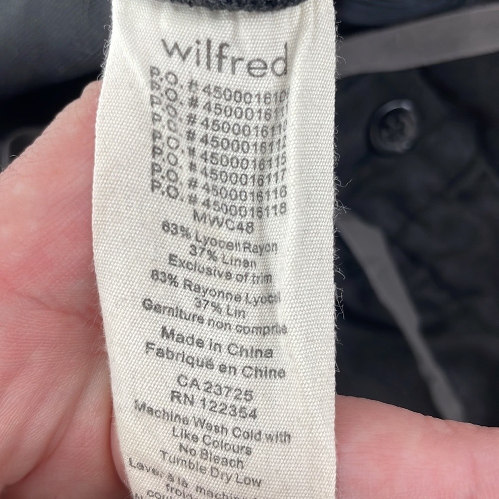 ARITZIA Wilfred Marais Rolled Cuff Pants linen blend black business casual sz 0 - Picture 9 of 10